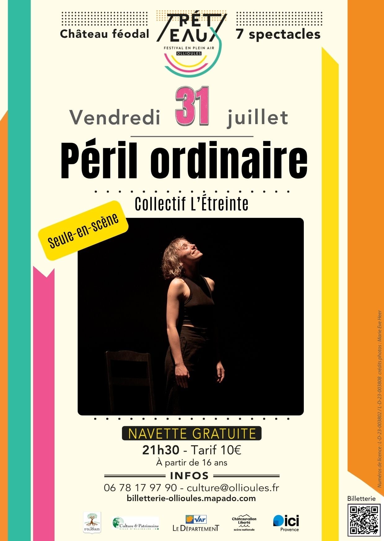 Festival Les Tréteaux : Seule – En – Scène Péril Ordinaire